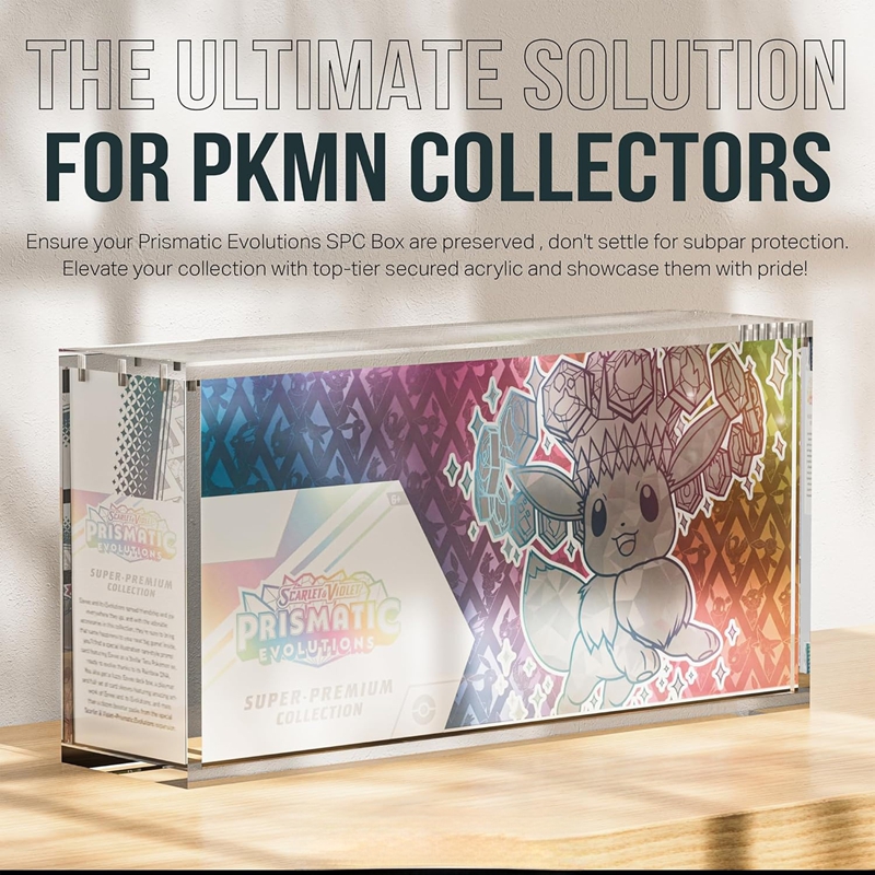 Prismatic Evolutions SPC Acrylic Display Case Magnetic Protective Box