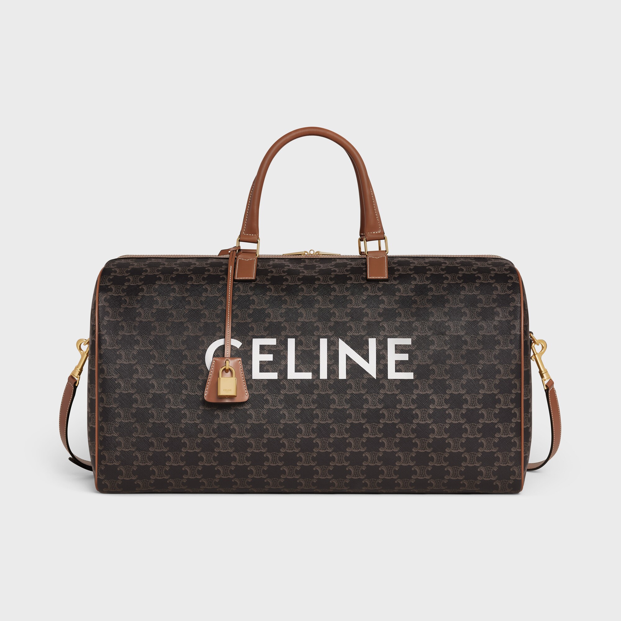 Large Travel Bag IN Triomphe Canvas with Celine Print Tan