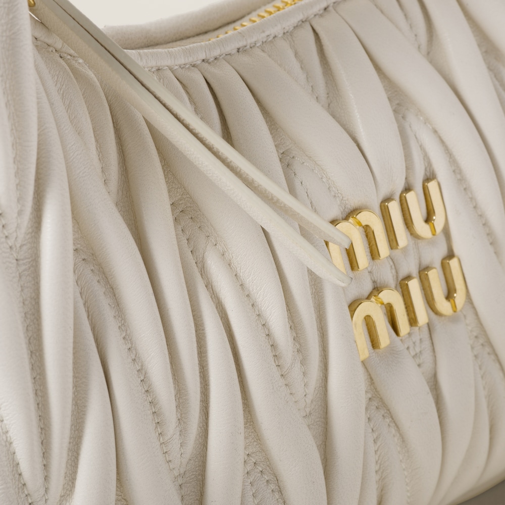 Wander matelassé nappa leather hobo bag White
