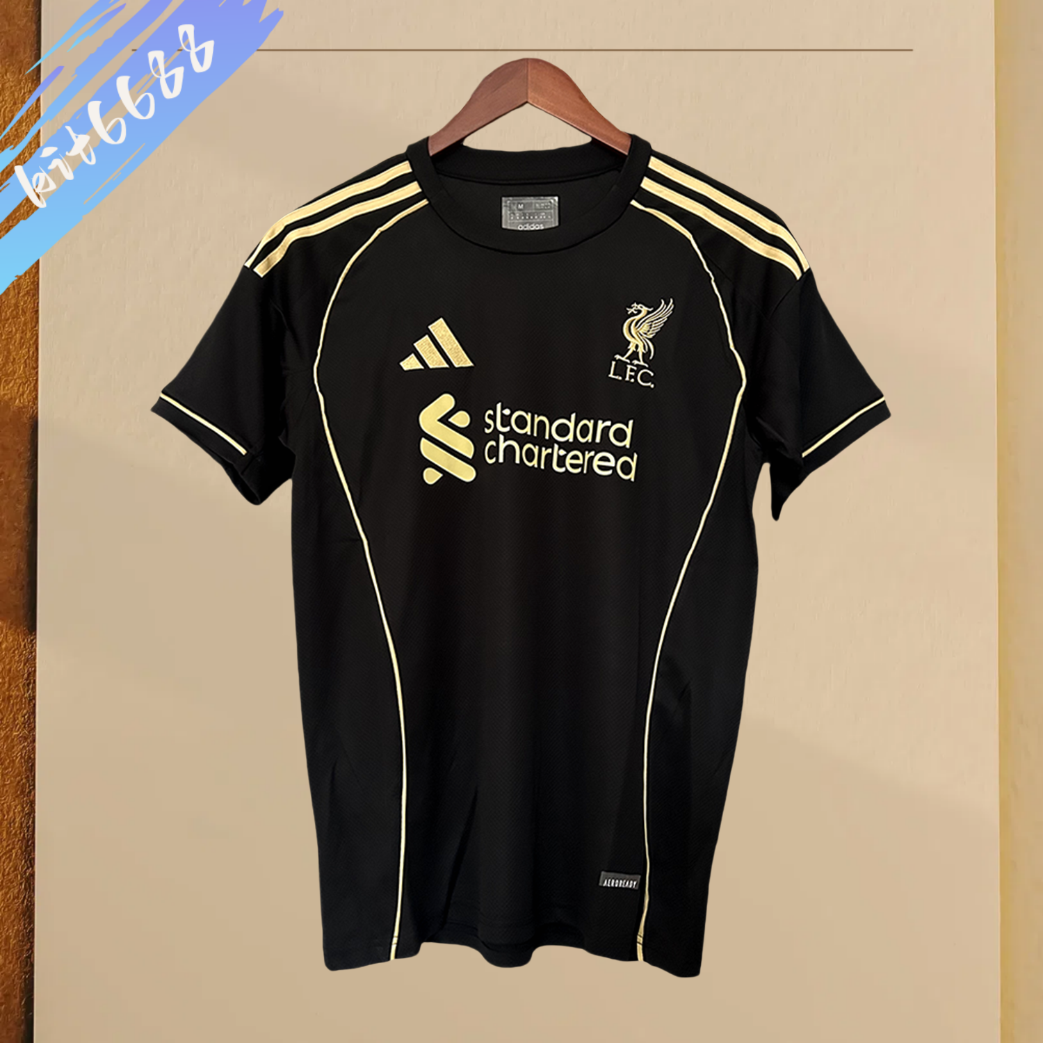 2025/2026 Liverpool FC Black and Gold Jersey (Fans)