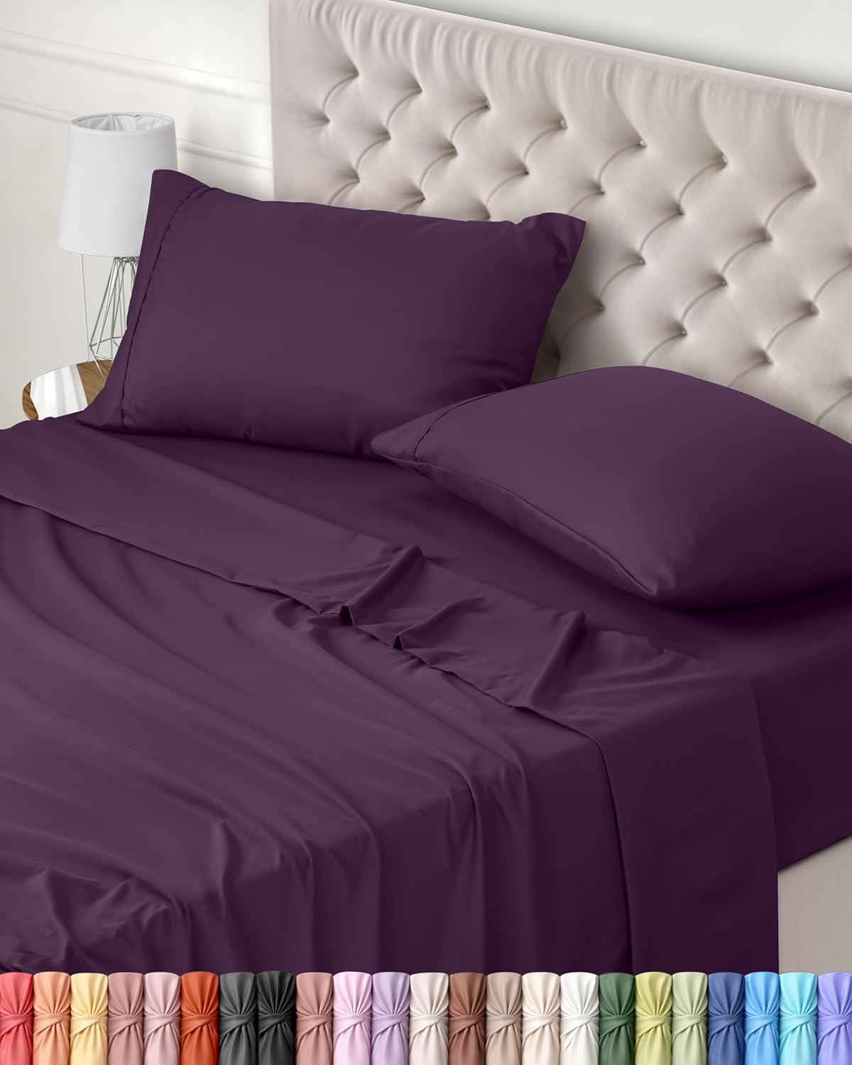 Utopia Bedding Juego de Sabanas 4 Piezas 150x200 - Poliéster Microfibra Cepillada - Oeko-Tex Certificado - Sábana Bajera, Sábana Plana y 2 Fundas de Almohada 50x75 (Cama 150, Gris)