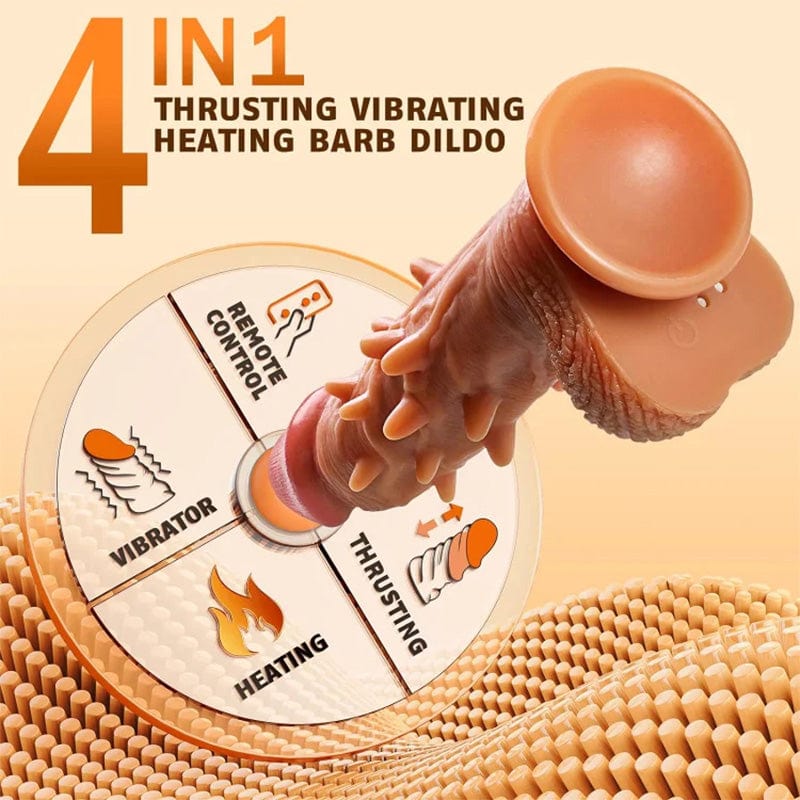 6.5‘’ 3 Thrusting & 9 Vibration G Spot Anal Stimulation Heating Dildo