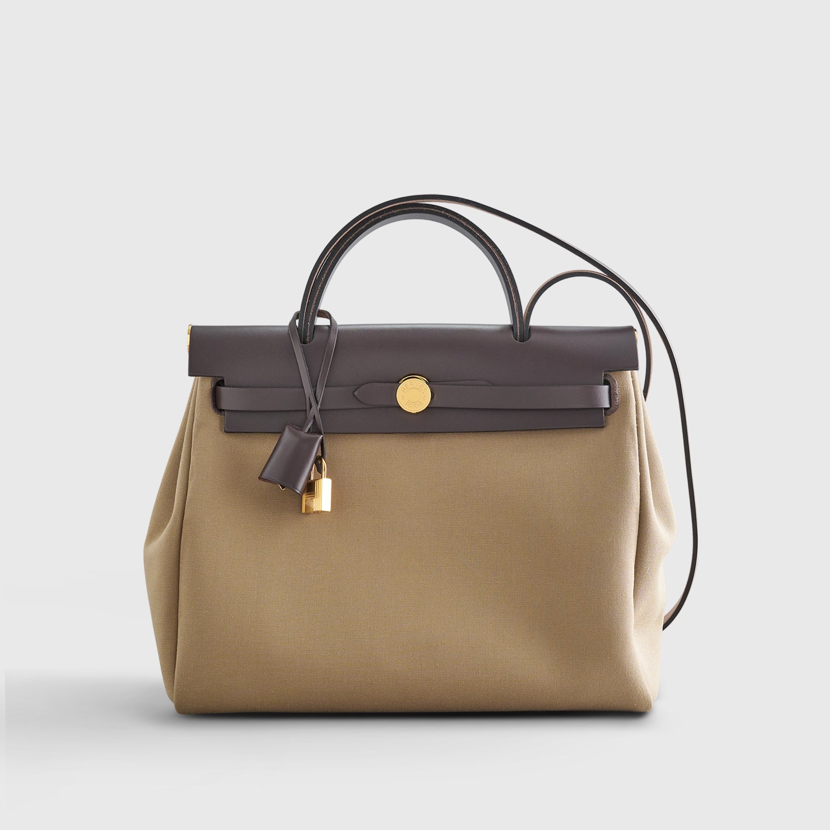 Hermès Herbag Zip 31 Beige Marfa / Ebene / Cactus Gold Hardware