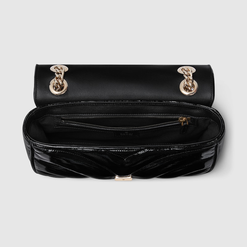 GG Marmont small shoulder bag Black patent
