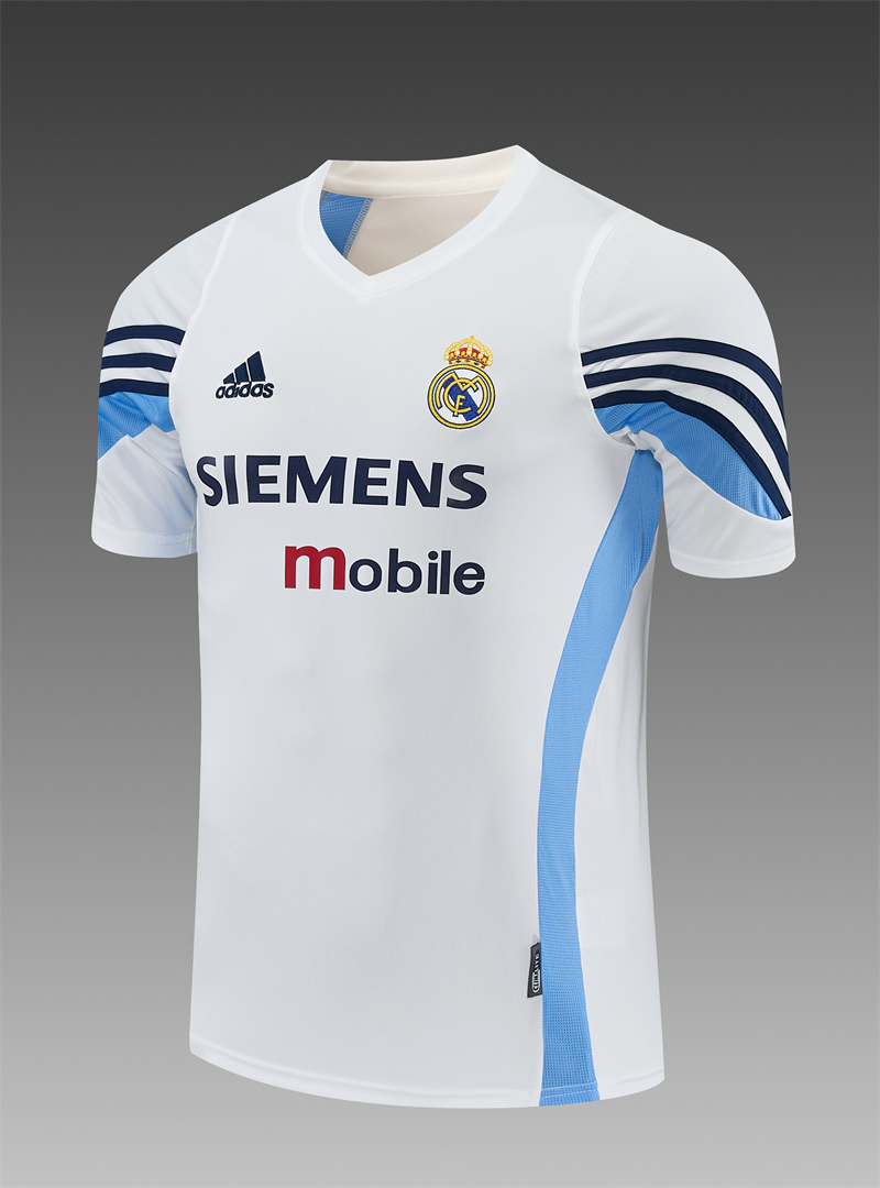 02/03 Real Madrid Retro Training Uniform short sleeves- Sleeve Football Shirt