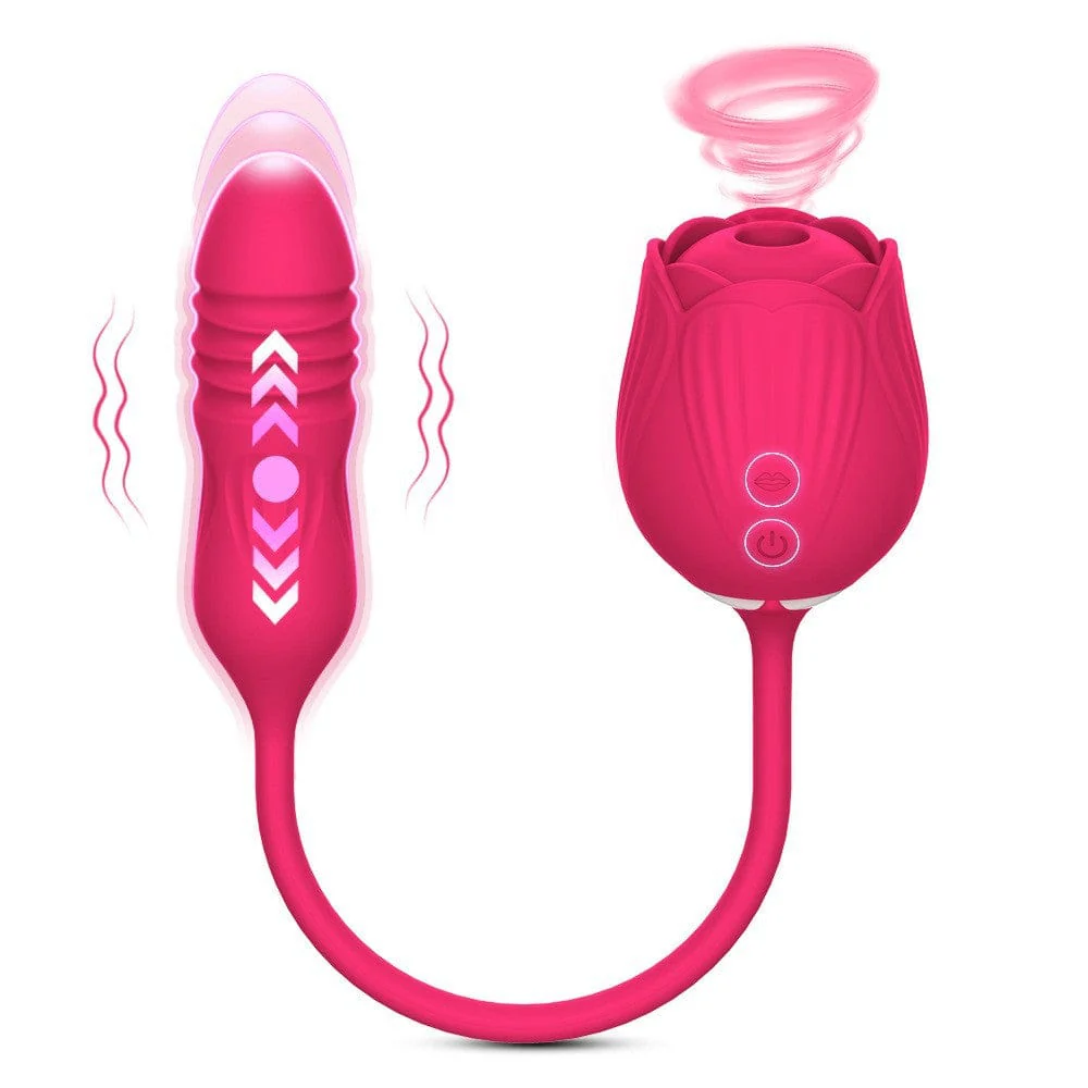 Mlovexy - Rose Toy Vibrator Female Telescopic Egg Jumping Tongue Licker Sex Toys