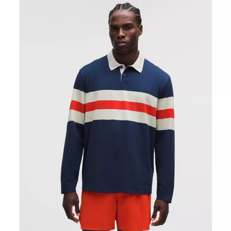 Metal Vent Tech Relaxed-Fit Long-Sleeve Polo Shirt