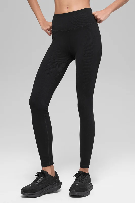 Seamless High-Waist Two Tone Rib Legging