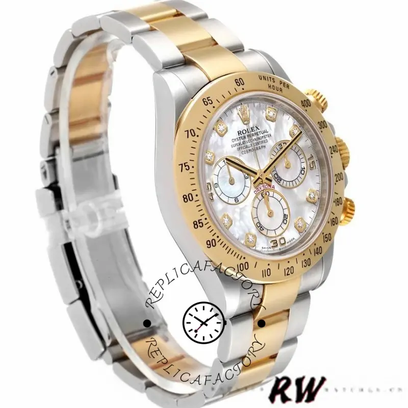 Rolex Cosmograph Daytona 116523 Diamond Mother of Pearl Dial 40mm Mens Replica Watch