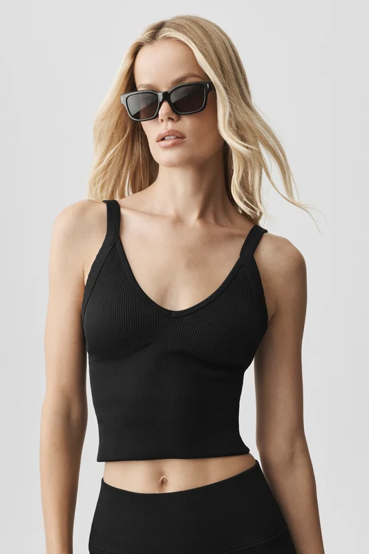 Seamless Ribbed V-Neck Favorite Bra Tank