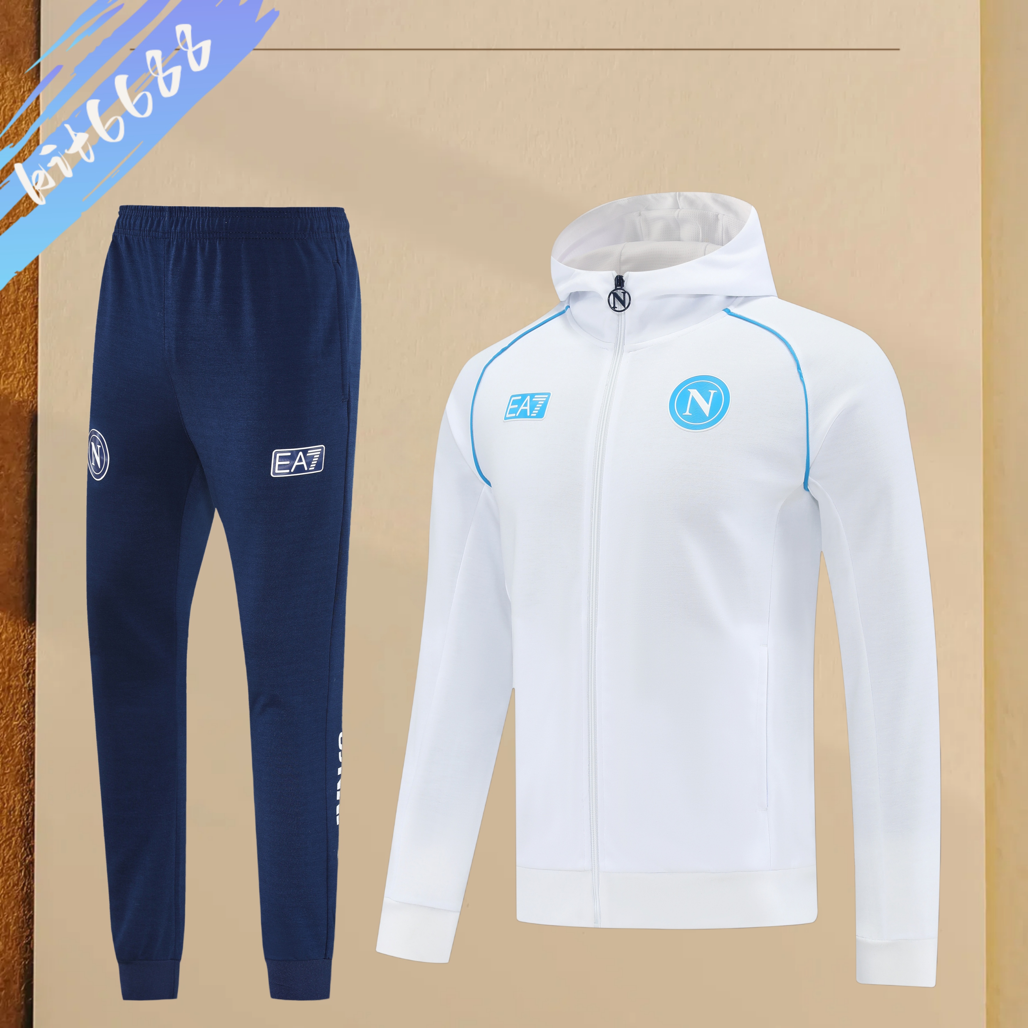 25/26 Napoli hoodie Full Zipper Training Suit (Adult Set)
