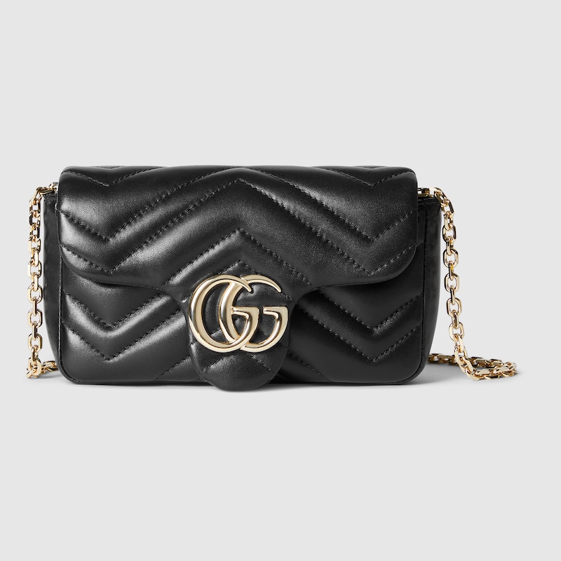 GG Marmont mini shoulder bag Black matelassé