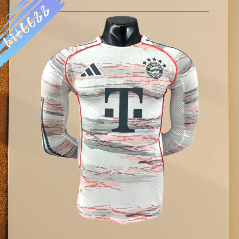 2025/2026 Bayern Munich Away Long Sleeve Football Shirt (Player Edition)