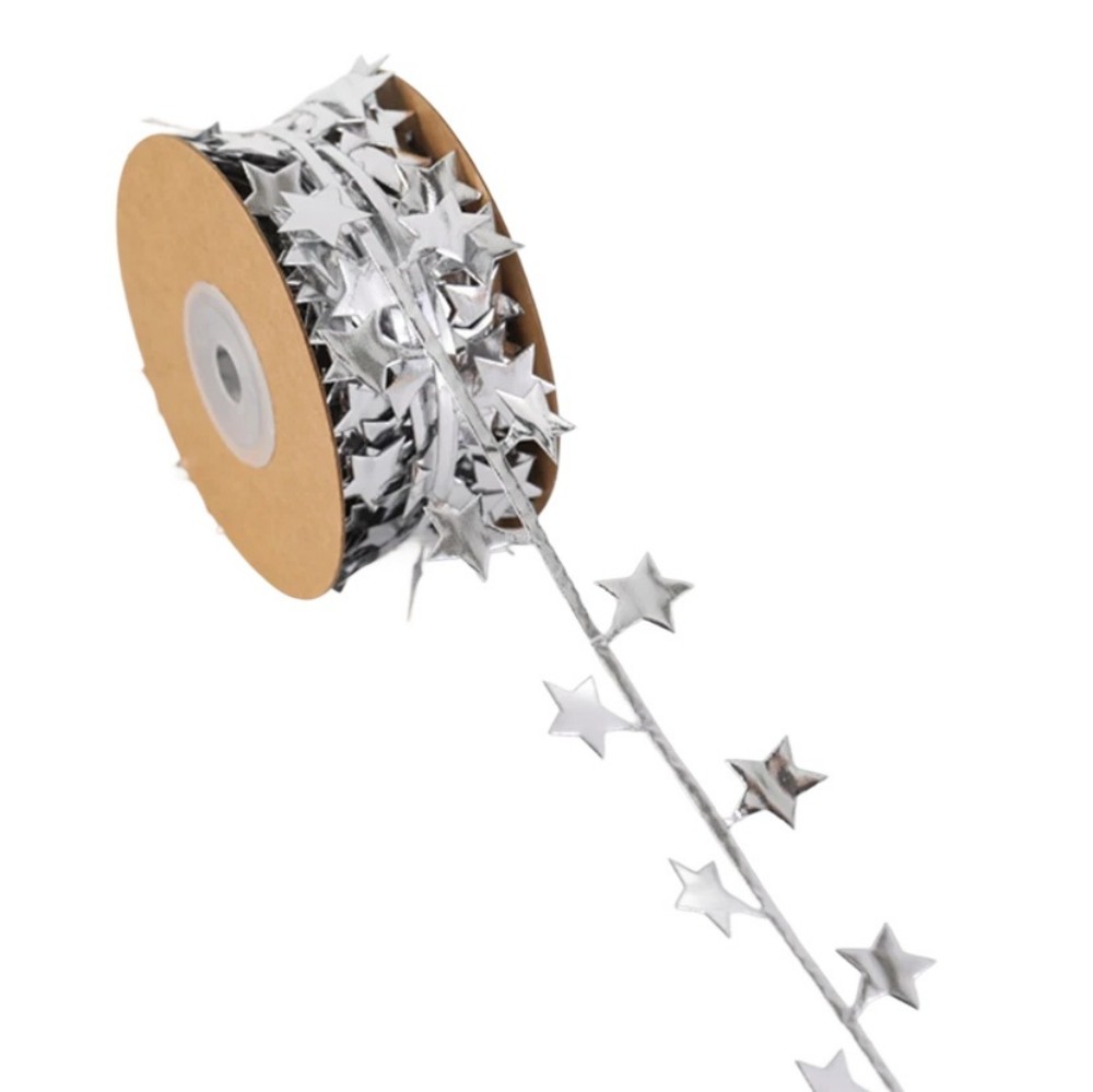 Amazon New Arrival Ultrasonic Embossed Ribbon, Christmas Tree Star Pattern Polyester Ribbon, 10M/Roll Decorative Ribbon For Gift Wrapping, Floral Bouquet, Holiday Decoration Bulk Wholesale