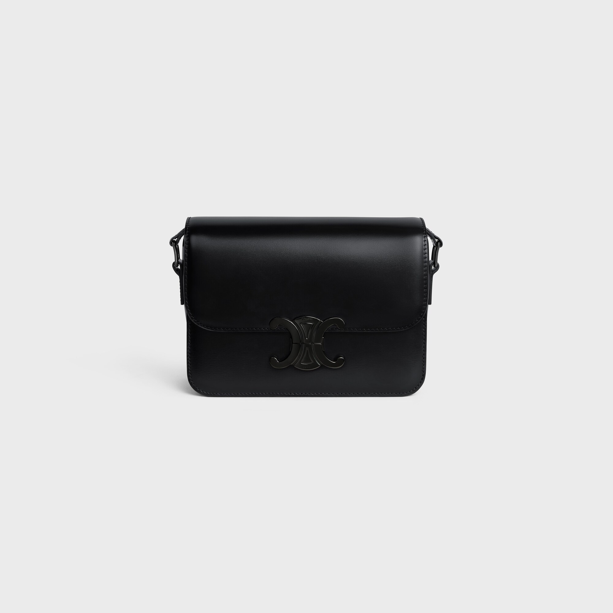 TEEN TRIOMPHE BAG IN Shiny Calfskin BLACK / BLACK