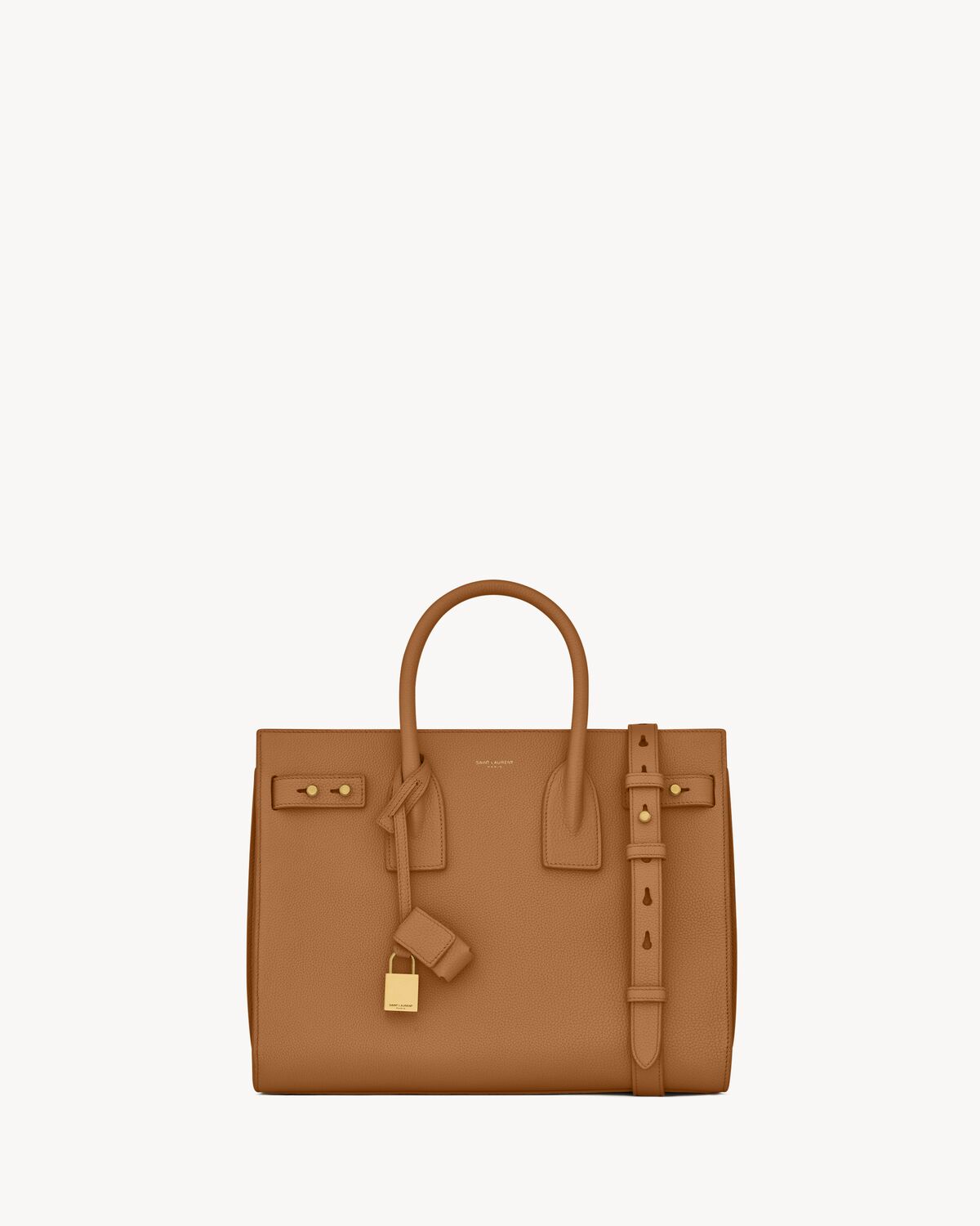 sac de jour in supple grained leather - small CINNAMON