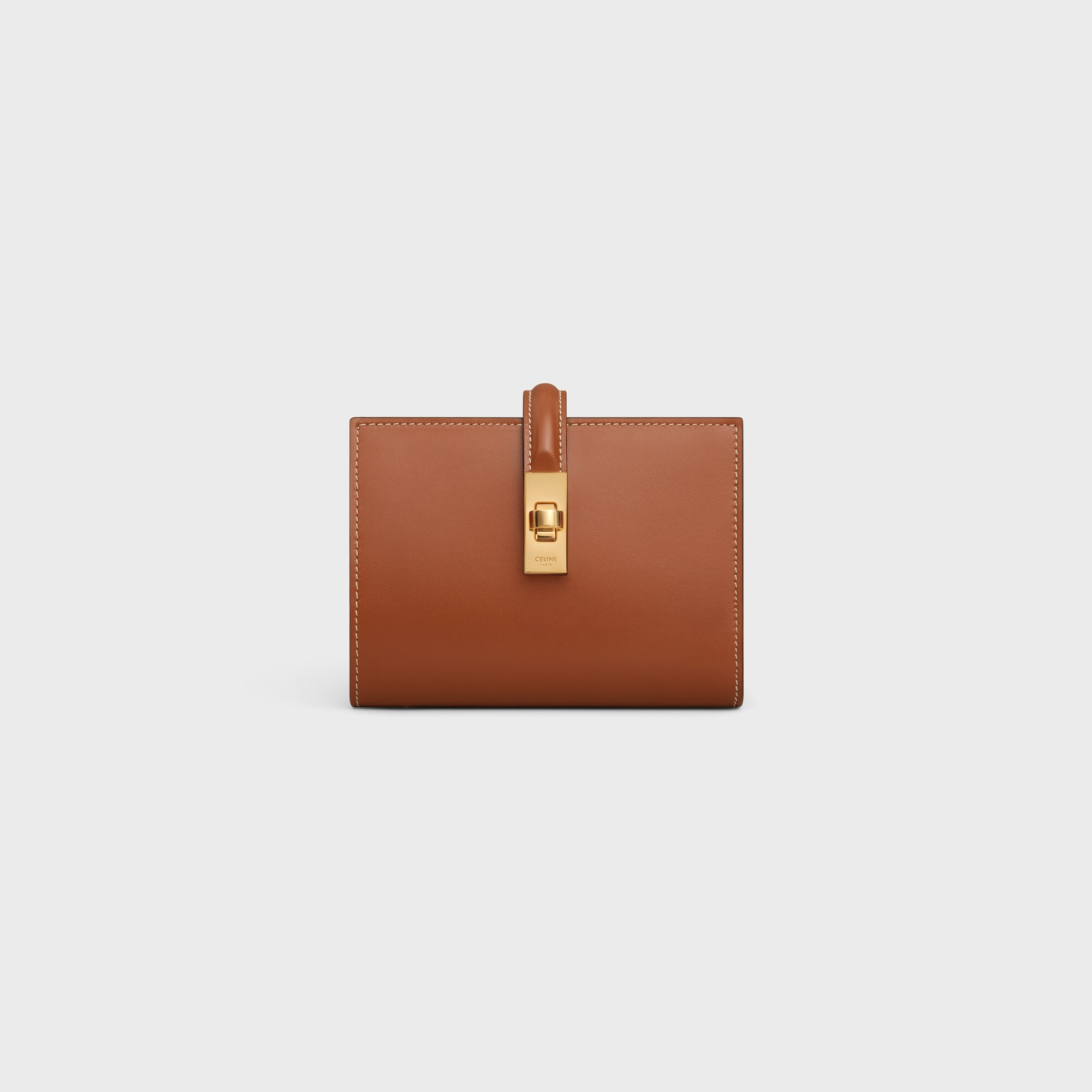 WALLET WITH COIN PURSE 16 IN SATINATED CALFSKIN TAN