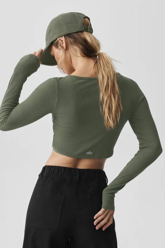 Ribbed Cropped Whisper Cardigan