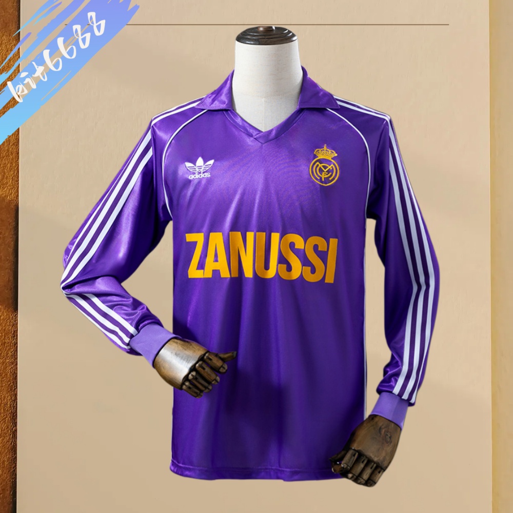 1984/1985 Real Madrid Away Long Sleeve Retro Football Shirt