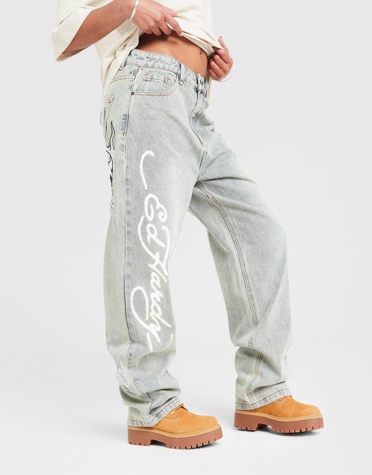 Ed Hardy Flaming Skull Relaxed Jeans Damen