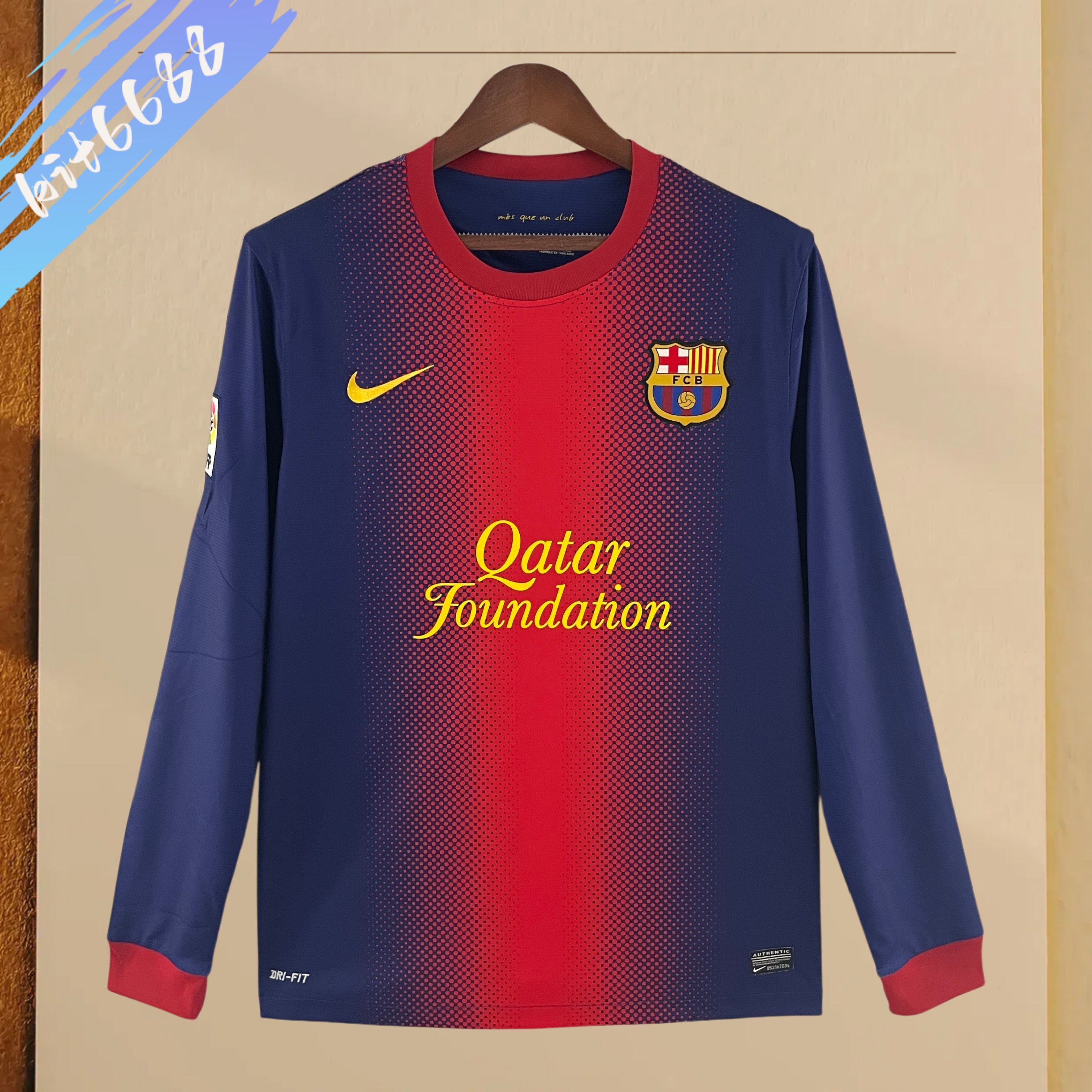 12/13 Barcelona  home long sleeves Retro Football Shirt