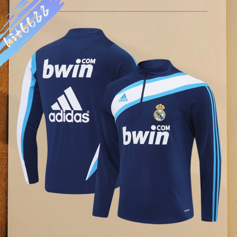 09/10 Real Madrid Retro Training Uniform Long- Sleeve Football Shirt