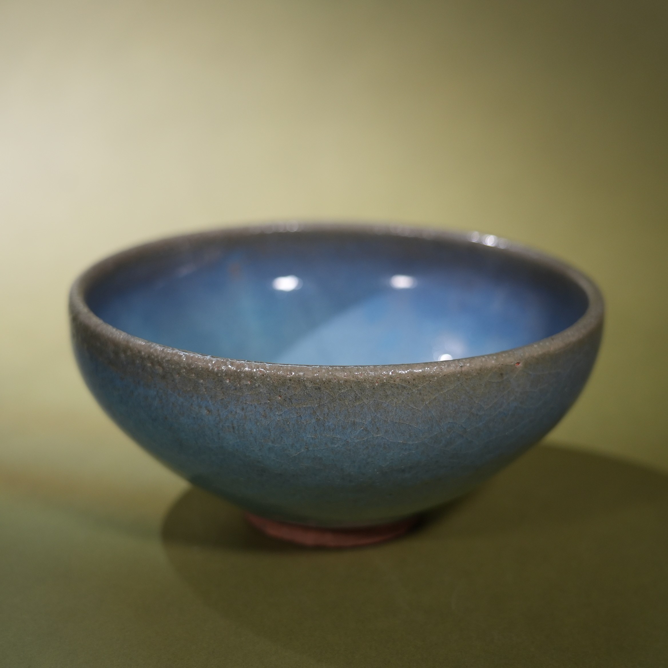 Ancient Chinese Jun Kiln Sky-Blue Glaze Porcelain Bowl