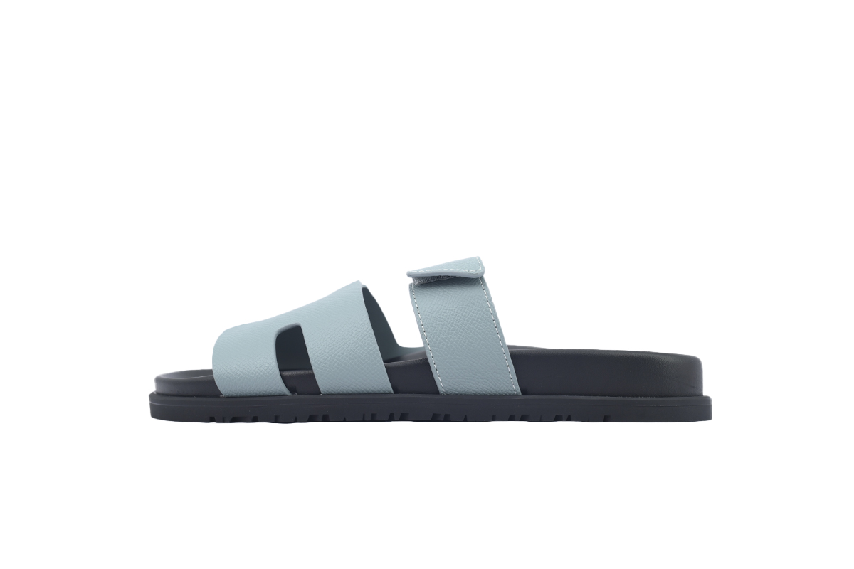 Hermes Flat Slippers Blue