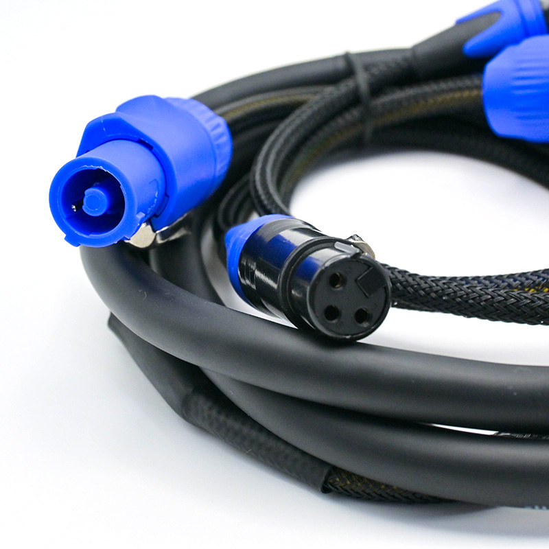 10m Powercon 3 Pin XLR DMX Combo Cable 1.5mm² TR225-10-BLK