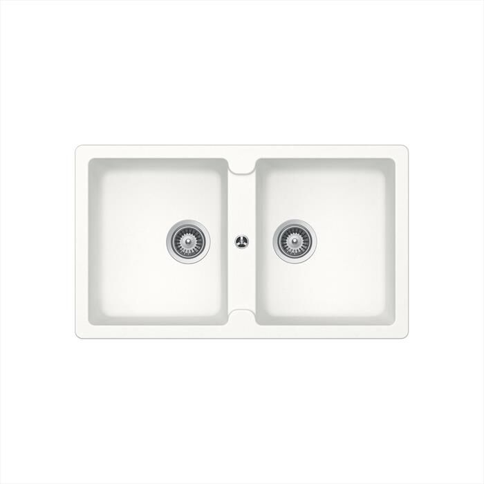 GLEM GAS - Lavello lneare LS286WH 2 vasche-BIANCO