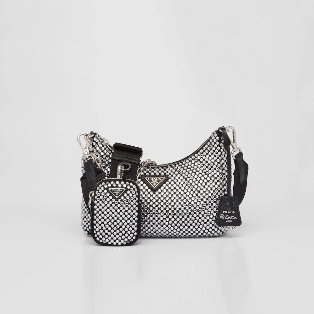 Re-Edition 2005 satin bag with crystals