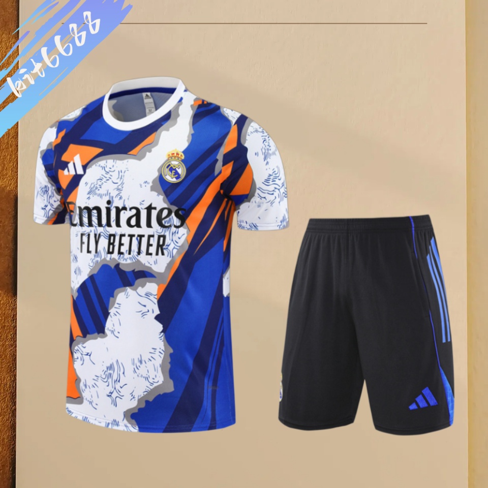25/26 Real Madrid Huang Lan Short Sleeve Training Wear ( Adult kit Kids )