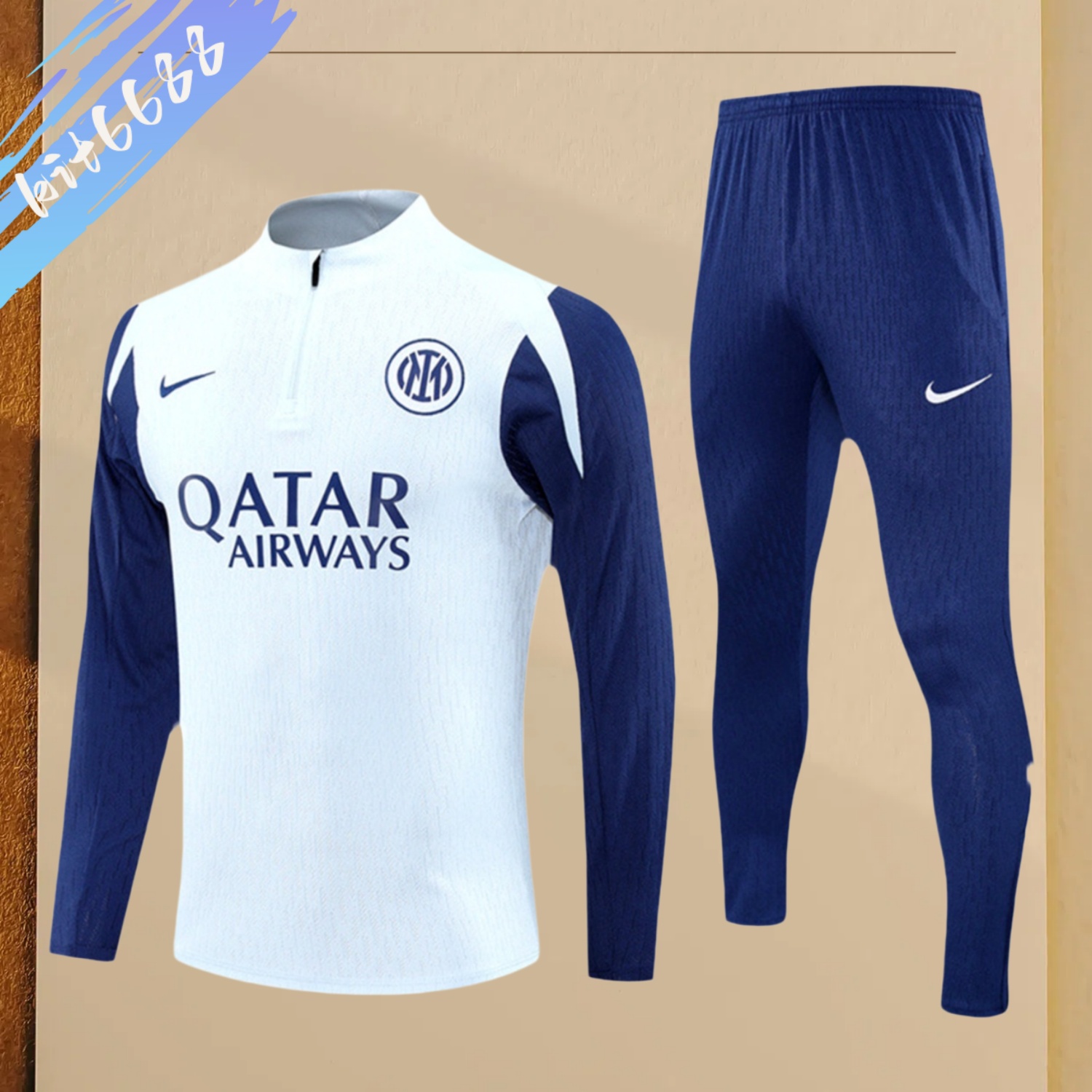 2025/2026 Inter Milan French Grey Kids Full Zip Training Wear (Kids Kit)