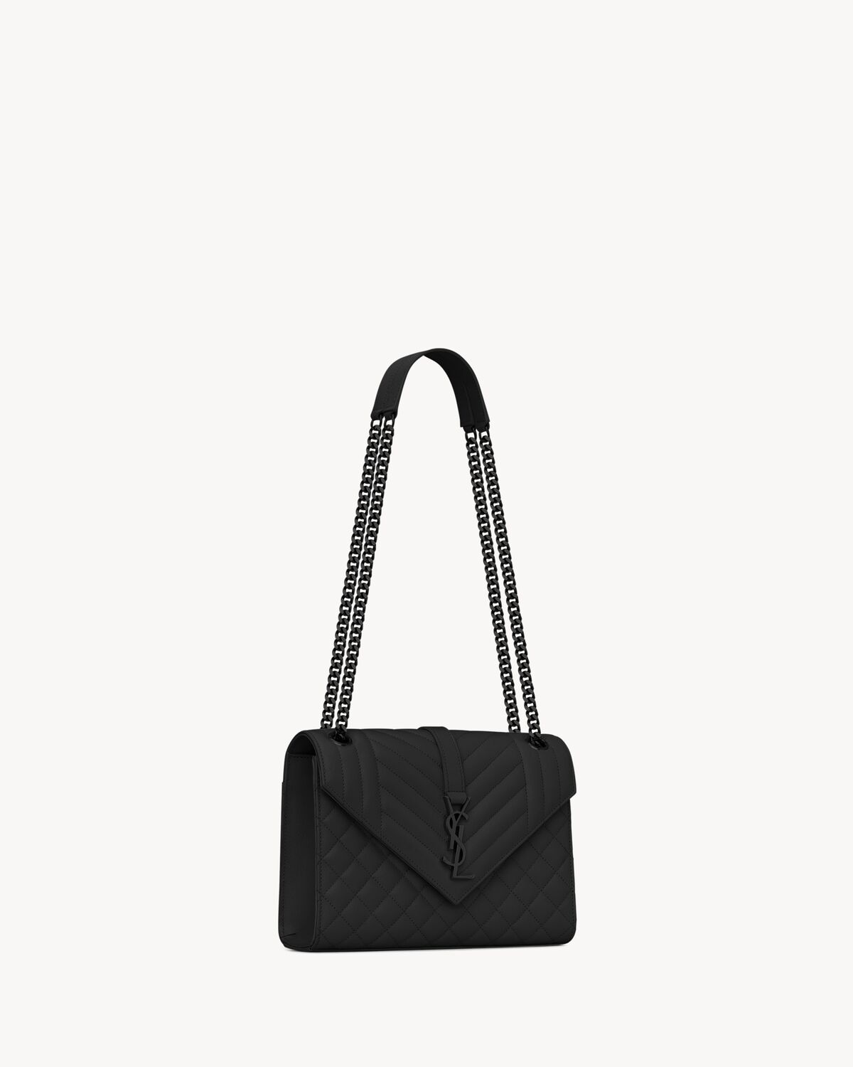 envelope medium in quilted grain de poudre embossed leather NOIR