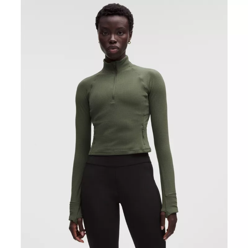 It's Rulu Cropped Half Zip Waffle