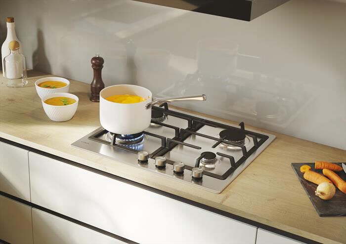 CANDY - Piano cottura gas CHG6BF4WTX 59,5 cm-Acciaio inox