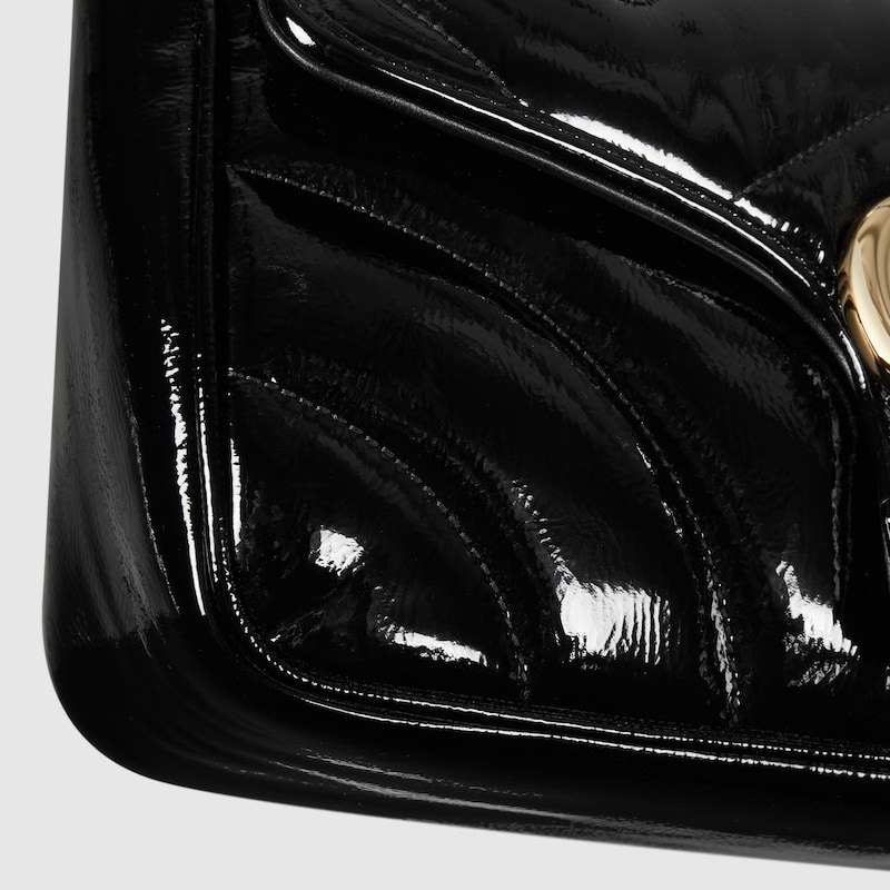 GG Marmont small shoulder bag Black patent