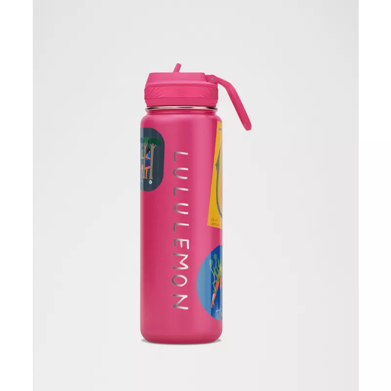 lululemon x Geoff McFetridge Back to Life Sport Bottle 24oz Straw Lid