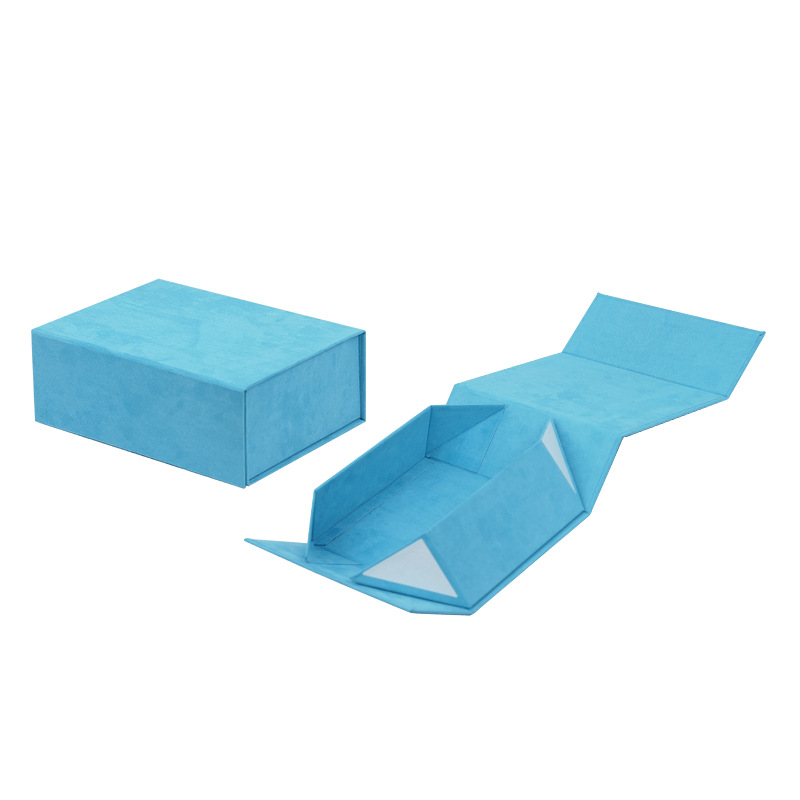 One Piece Colorful Velvet Collapsible Gift Box, Premium Flannel Empty Favor Box For Birthday Business Cross-Border Wholesale