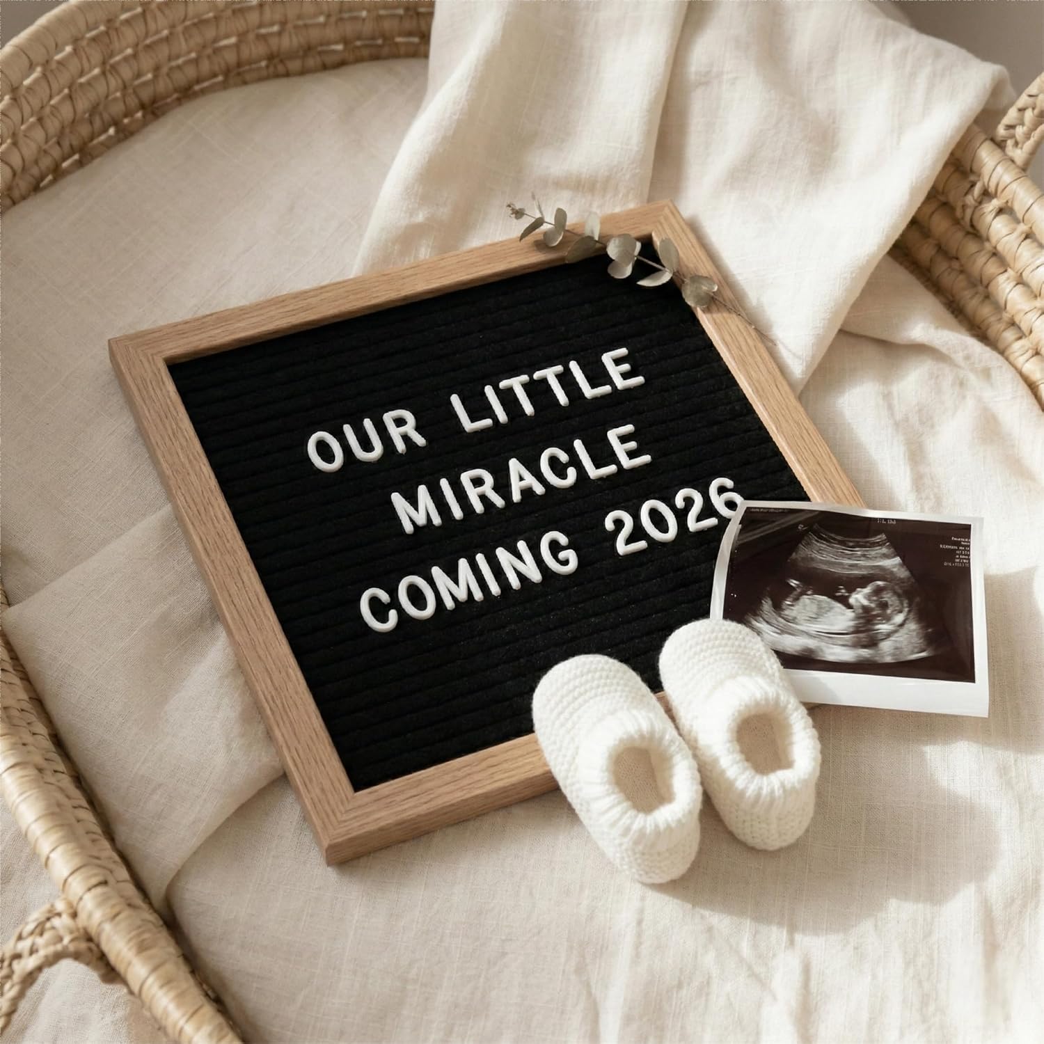 White Felt Letter Board 10x10 Inch with 336 Letters, Numbers & Symbols, Wood Frame Message Board with Easel Stand & Wall Hanger for Home, Office, Classroom & Announcements