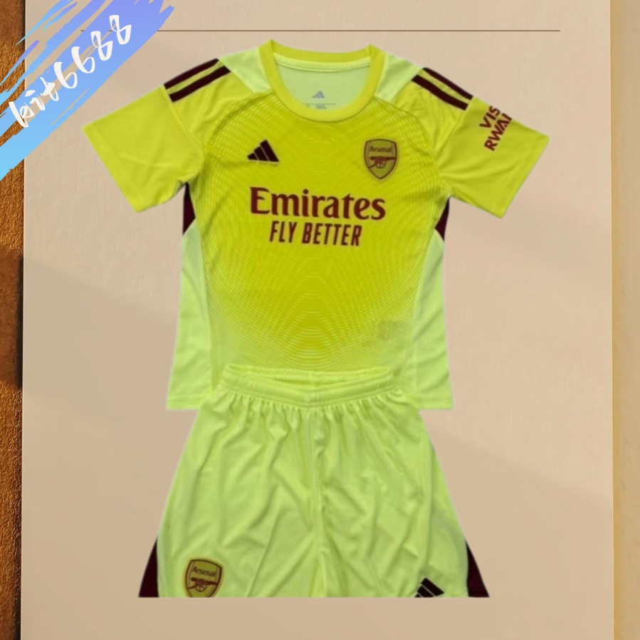 2025/2026 Arsenal Goalkeeper Kids Kit (Kids Kit socks)