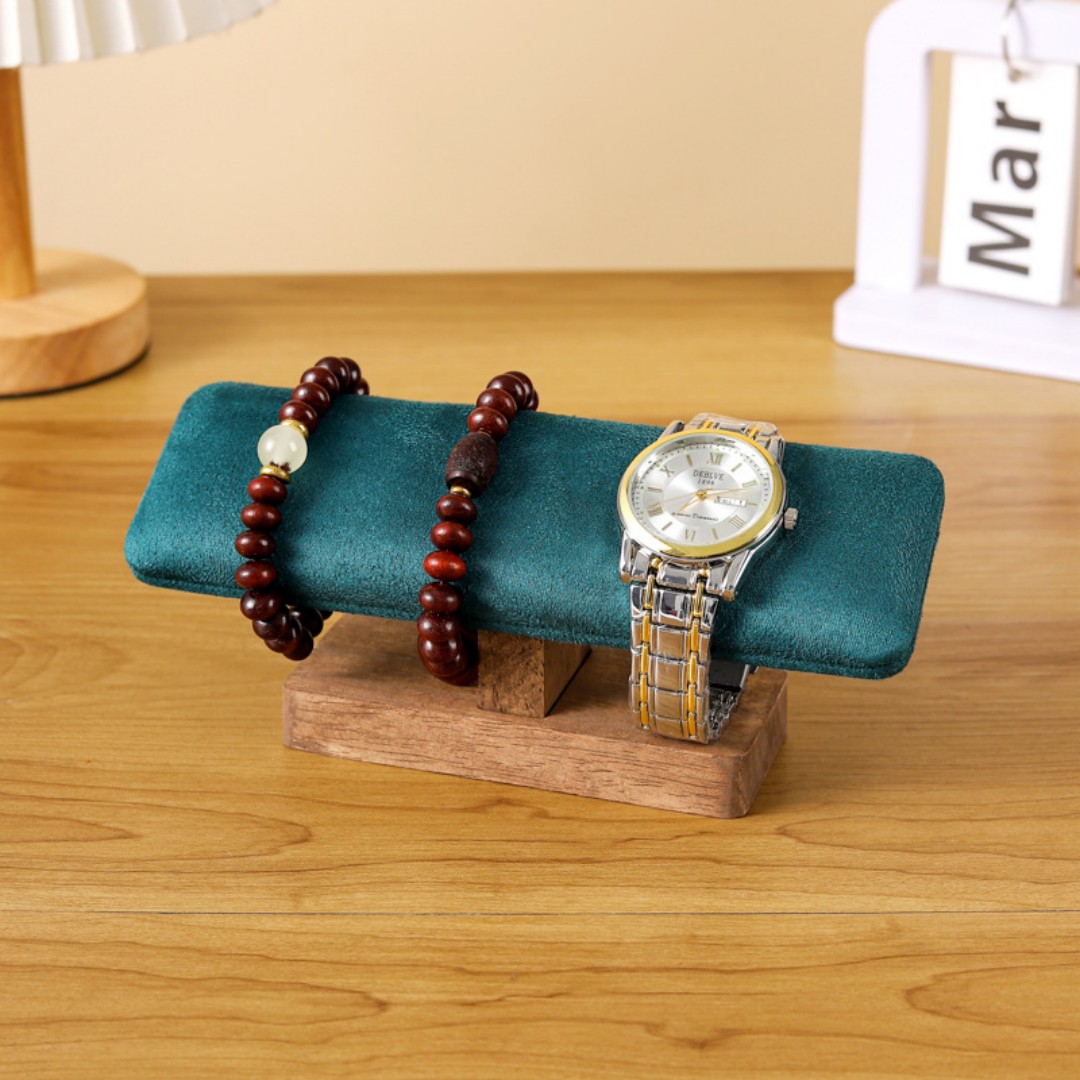 Solid Wood Single-Tier Watch Bracelet Display Stand Beaded Bracelet Storage Rack Bracelet Jewelry Display Stand Live Streaming Display Stand custom logo