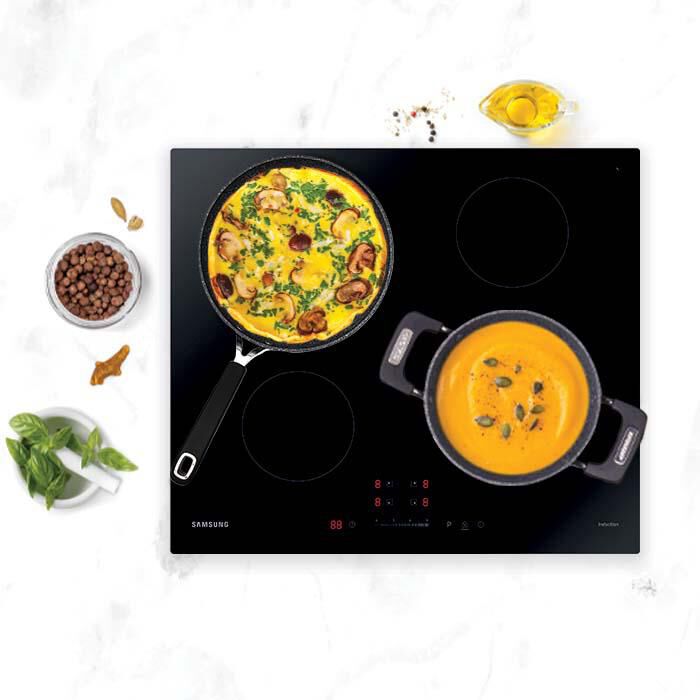 SAMSUNG - Piano cottura induzione NZ64T3707AK/ET 59 cm-VETROCERAMICA NERO