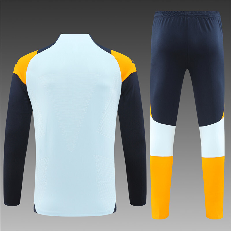 24/25 Real Madrid Light Blue Half Zip Training Kit (Adult Kids Kit)
