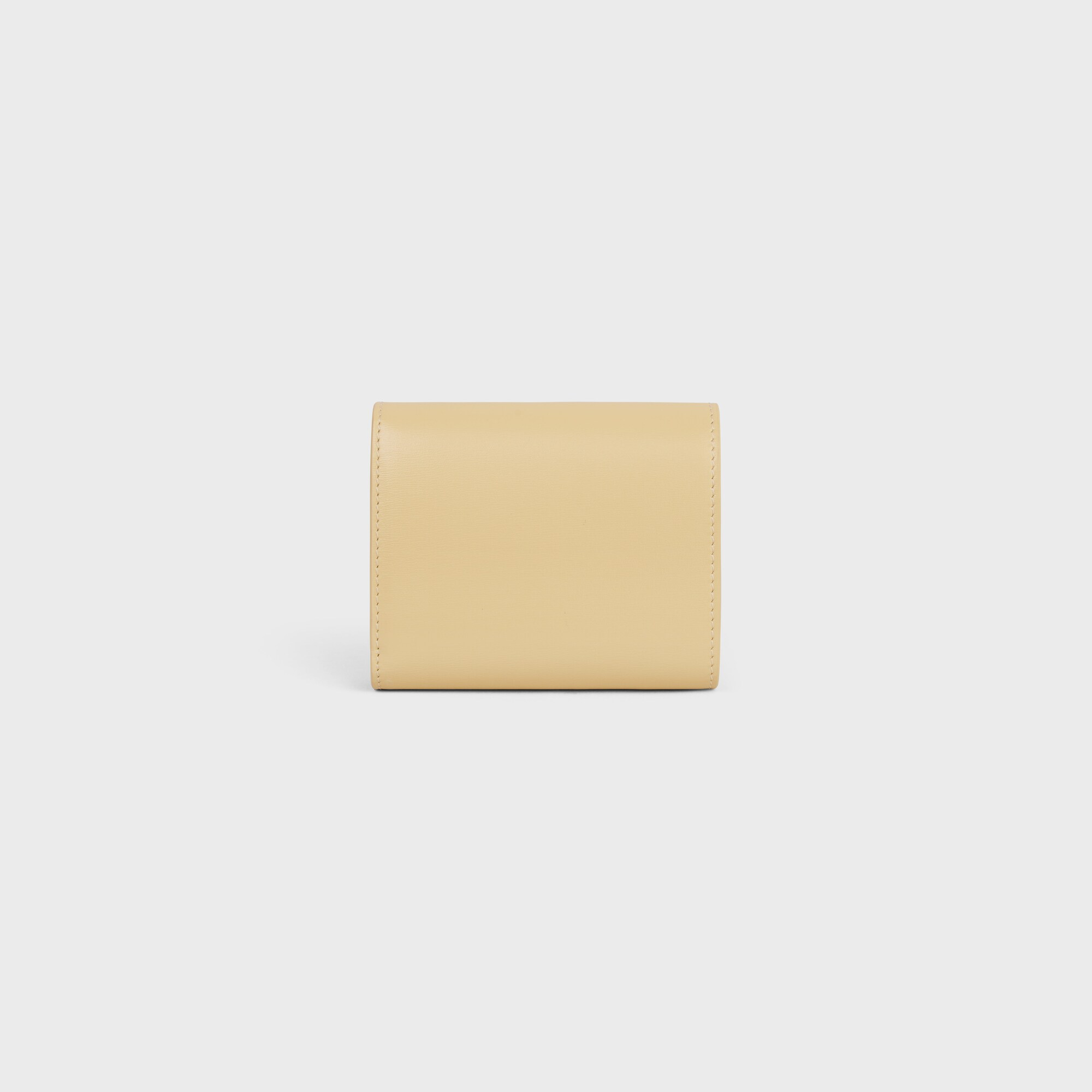Small Flap Wallet TRIOMPHE IN Shiny calfskin Spring Yellow
