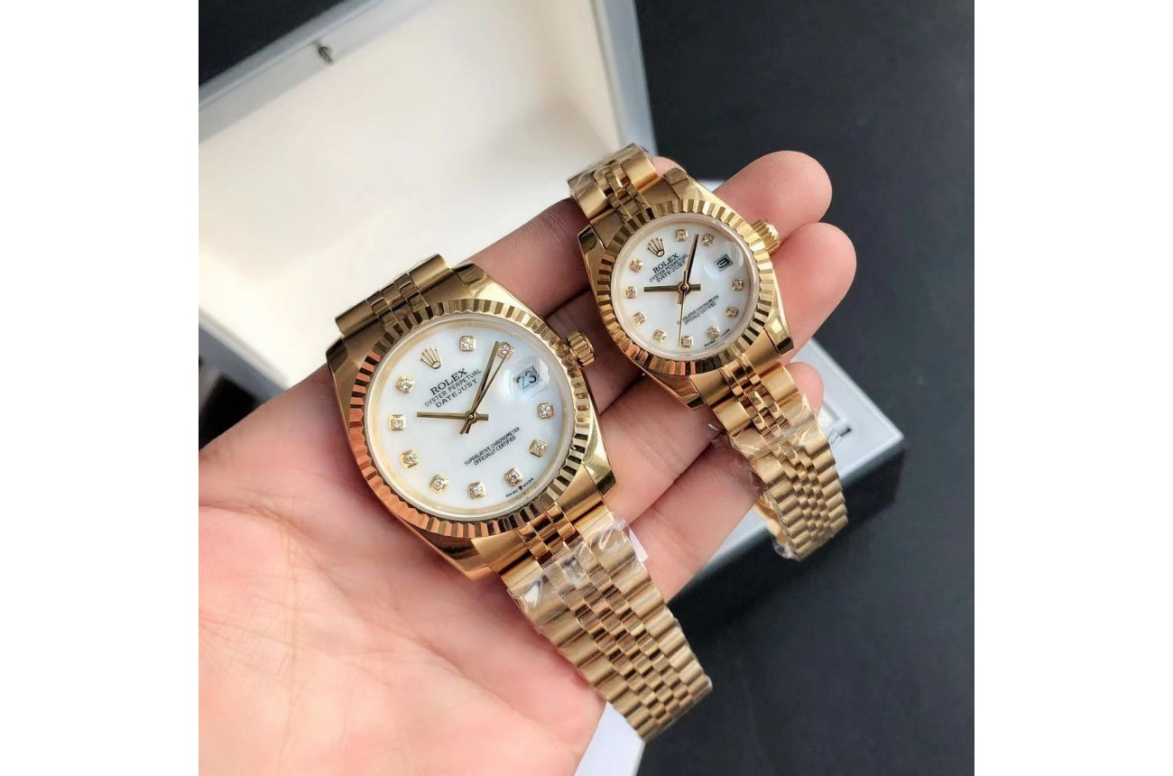 Rolex Datejust 36/28mm RG/RG Jub White/Dial