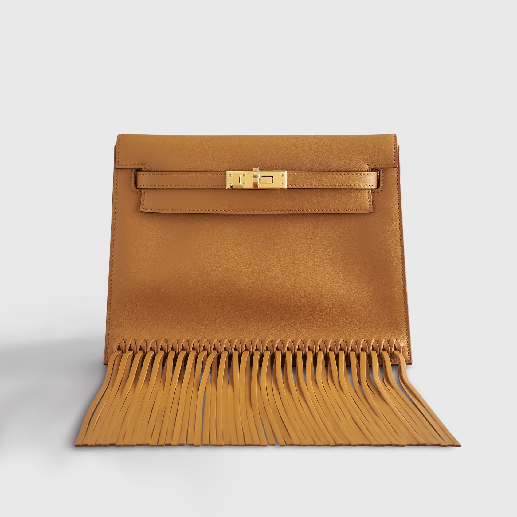 Hermès Kelly Danse II Anate w/ Fringe Swift Sesame Gold Hardware