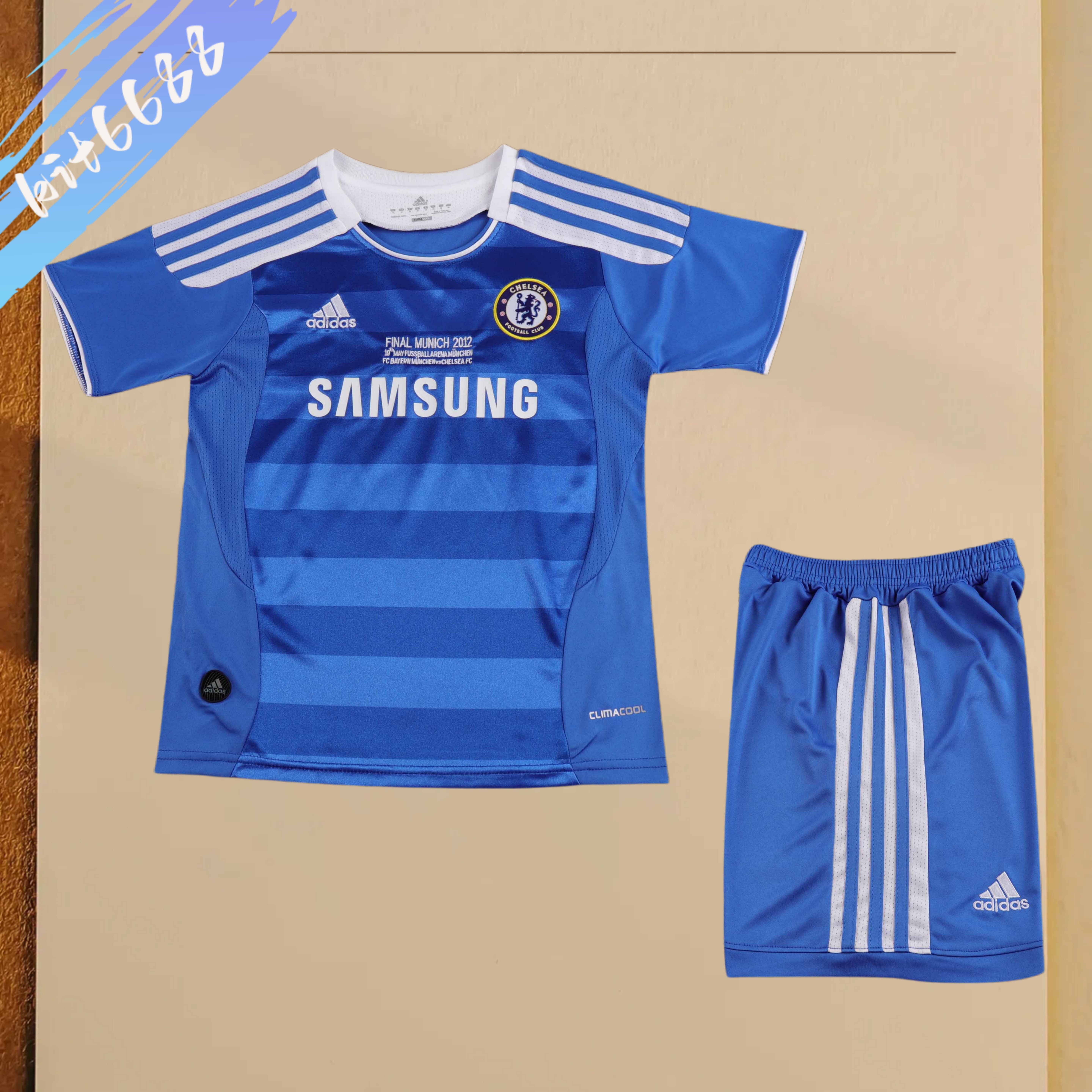 2011/2012 Chelsea Home Retro Champions League edition Football Shirt (Kids Kit)