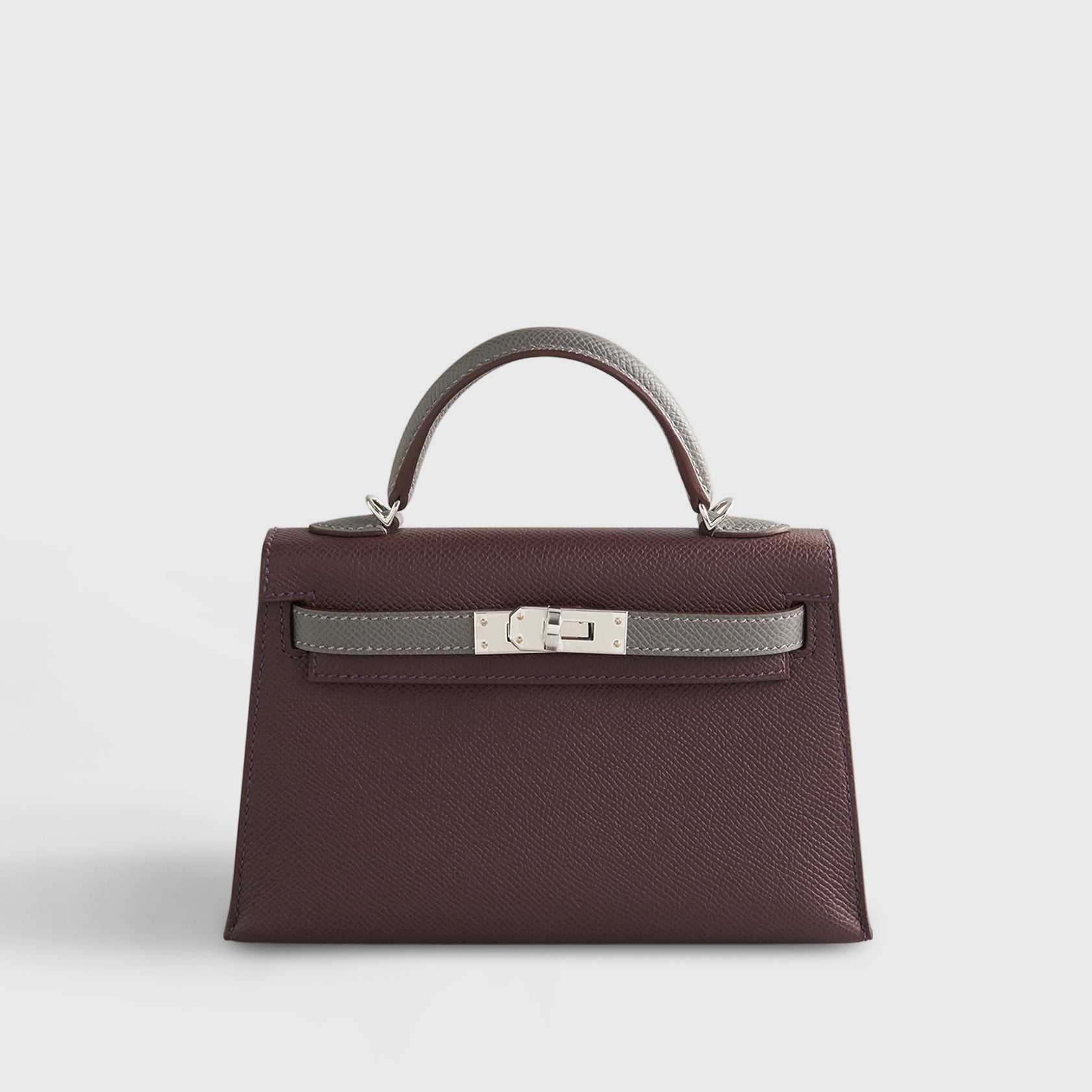 Hermès Kelly Mini Epsom Rouge Sellier/Gris Etain Pallidum Hardware HSS