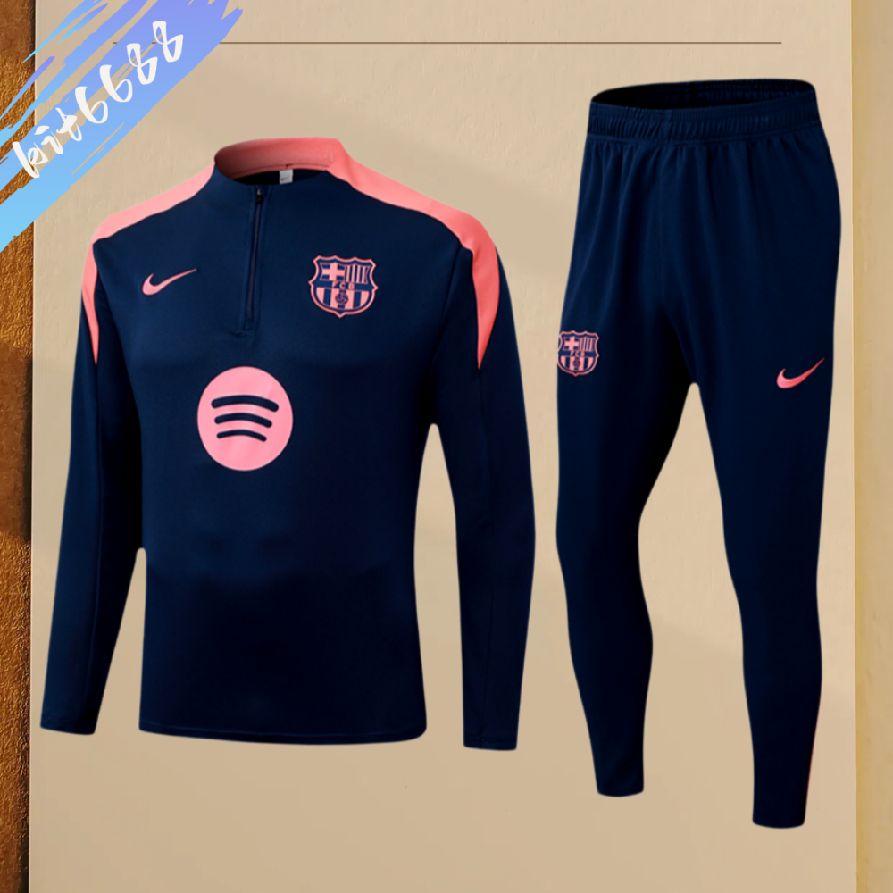 2025/2026 Barcelona Half Zip Tracksuit (Adult Kit)